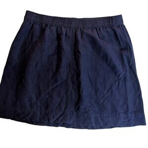 Merona Linen Skirt Sz Small Navy A-Line Casual Travel Beach Cruise Spring